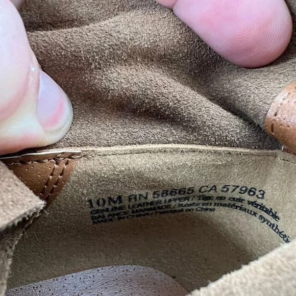 BP Women's Tan Suede Foldover Block Heel Ankle Booties Size 10M - Picture 7 of 10